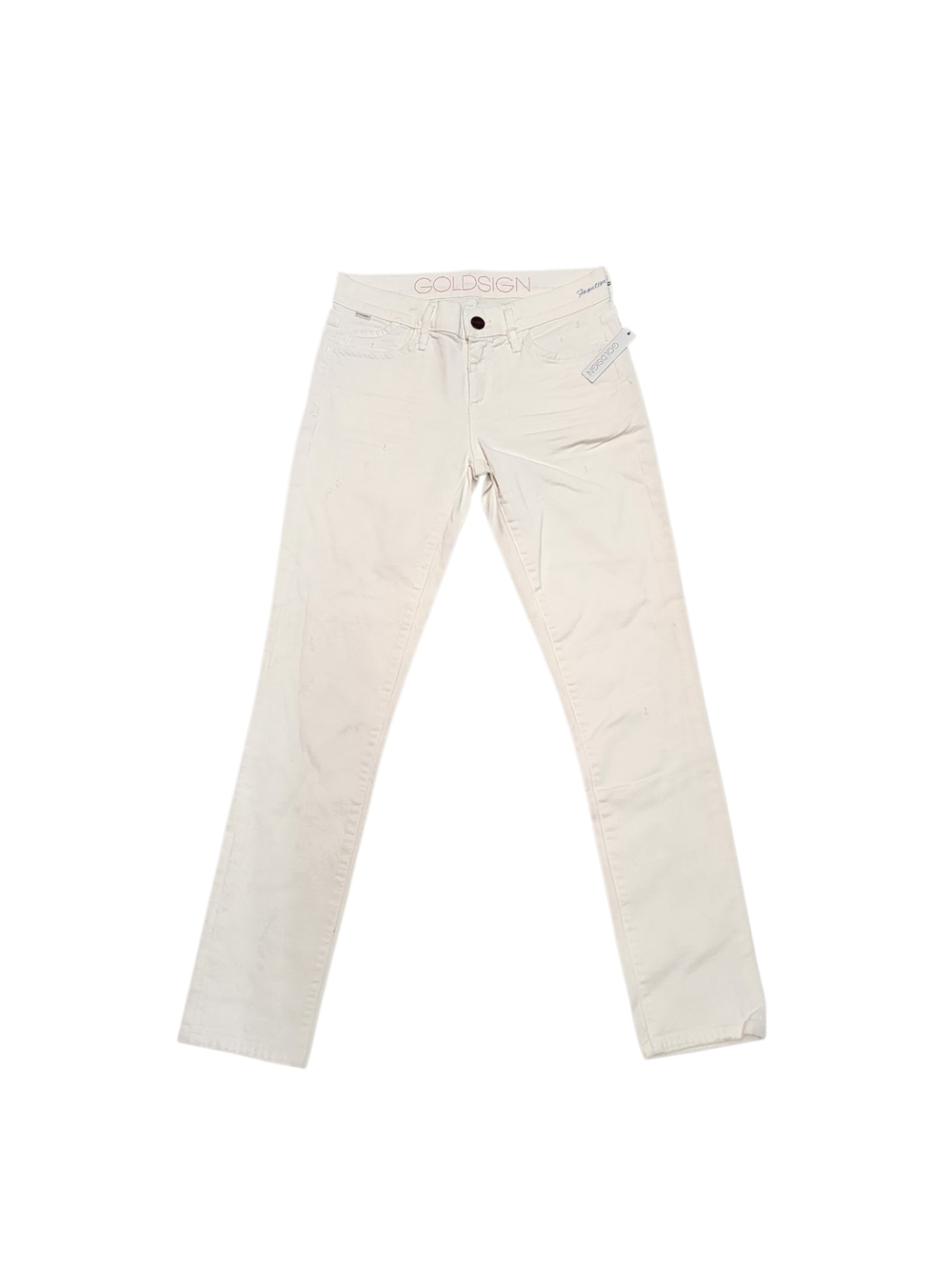 Goldsign Slim Straight Jeans in Cream NWT